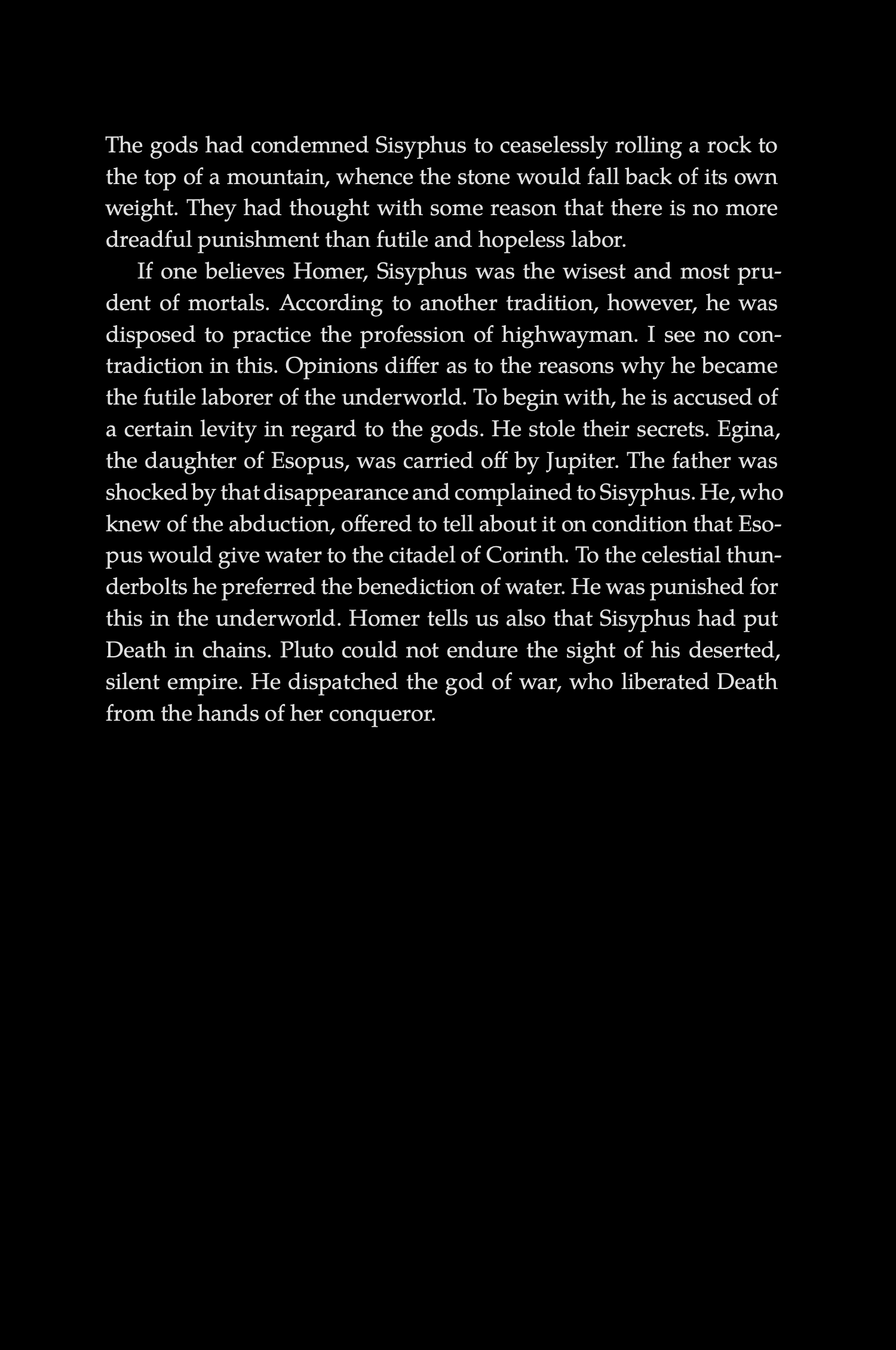 The Myth of Sisyphus, page 2