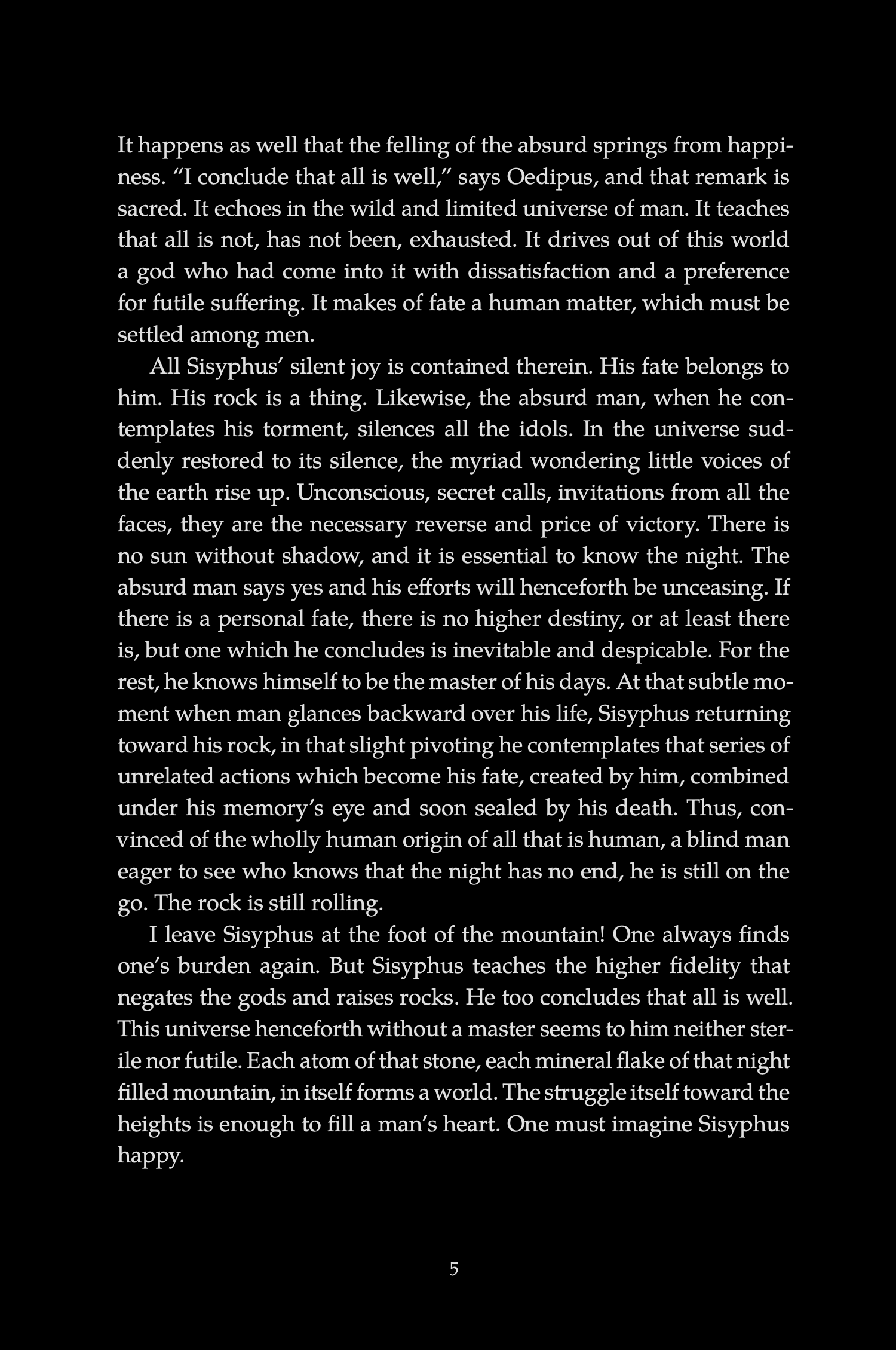The Myth of Sisyphus, page 5